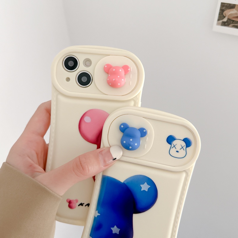 Ốp Điện Thoại Silicon Mềm Chống Sốc Chống Bụi Họa Tiết Sọc Vali In Hình Gấu Cho iPhone 11 12 Pro Max X XS XR XSMAX