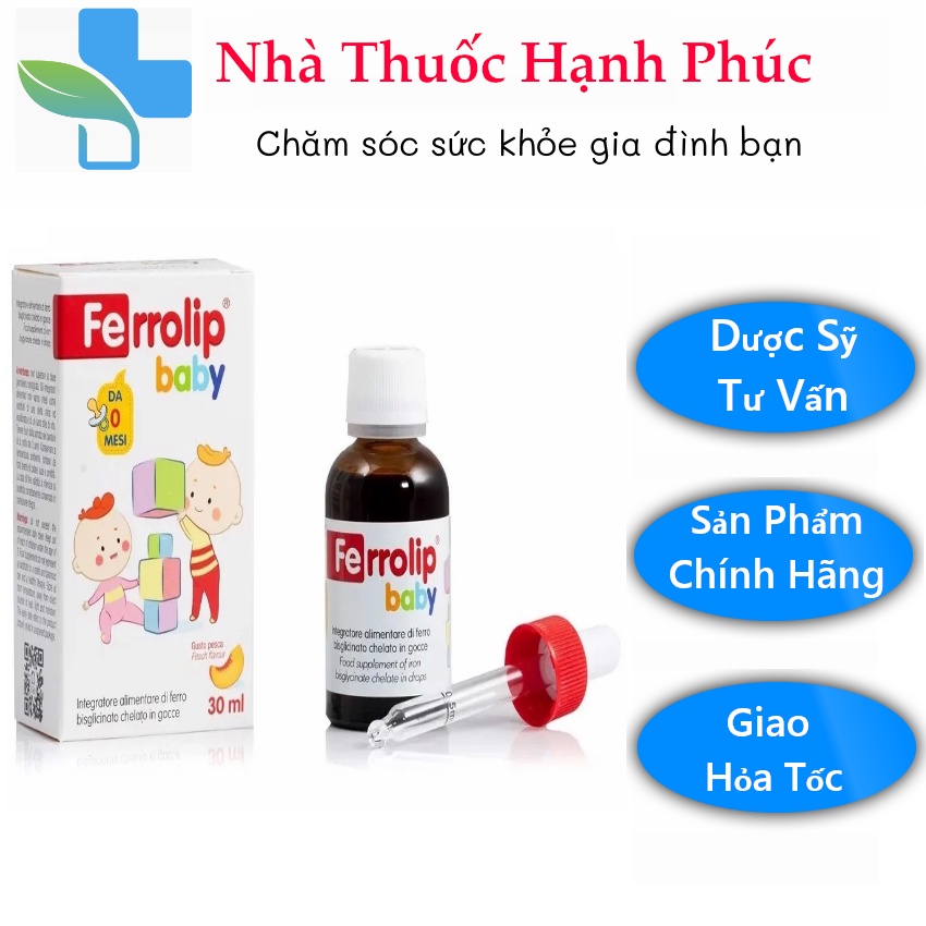 Siro Sắt Ferrolip Baby, hỗ trợ bổ sung sắt cho cơ thể, hỗ trợ tạo hồng cầu cho bé