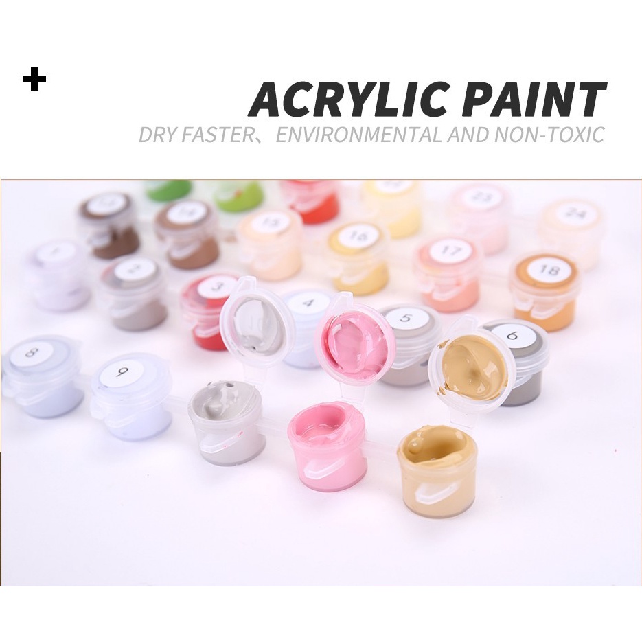 Tranh tô màu theo số - tranh sơn dầu số hóa tự tô - có sẳn khung căng - mã kz1657 kích thước 40 x 50 cm