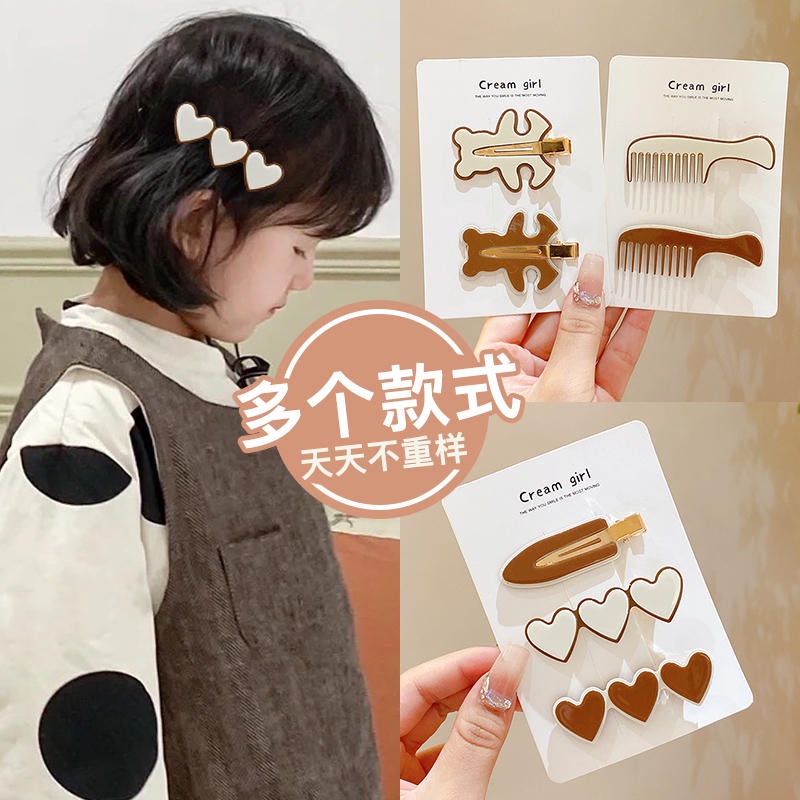 Kẹp Tóc Màu Cà Phê Nhỏ Nhắn Màu Cà Phê Phong Cách Hàn Quốc Dễ Thương