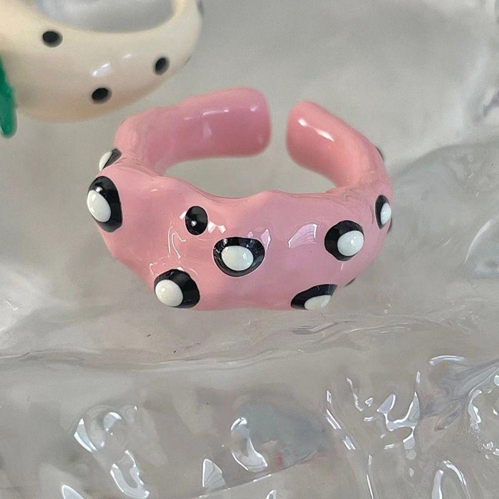 Nhẫn Hở Y2K Niche Họa Tiết Chấm Bi Phong Cách Hàn Quốc Đơn Giản Cho Nữ