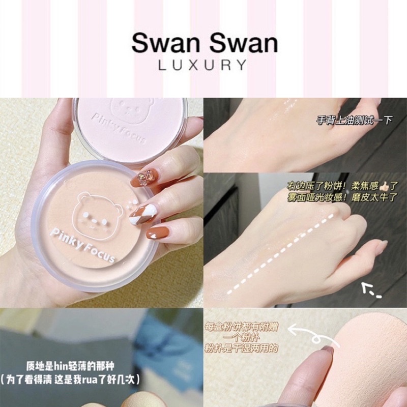 Phấn Phủ Gấu Pinky Tone Sáng Tự Nhiên Kiềm Dầu