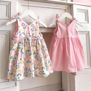 Váy 2 dây cúc ngực hai màu