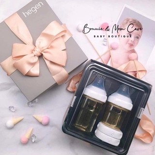 Set quà tặng 2 bình sữa Hegen PPSU (1 bình 150ml + 1 bình 240ml + 2 nắp bình trữ sữa trắng)