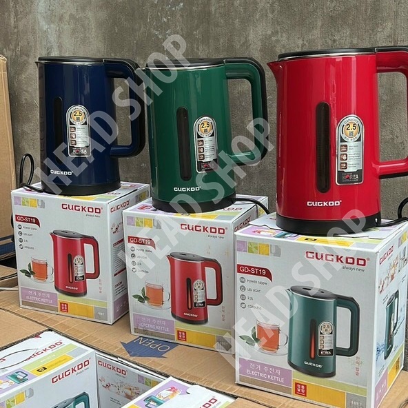 Ấm đun siêu tốc GD-ST19 2.5 Lít bình đun siêu tốc chất liệu thủy tinh bọc nhựa công suất 1500W HEADSHOP