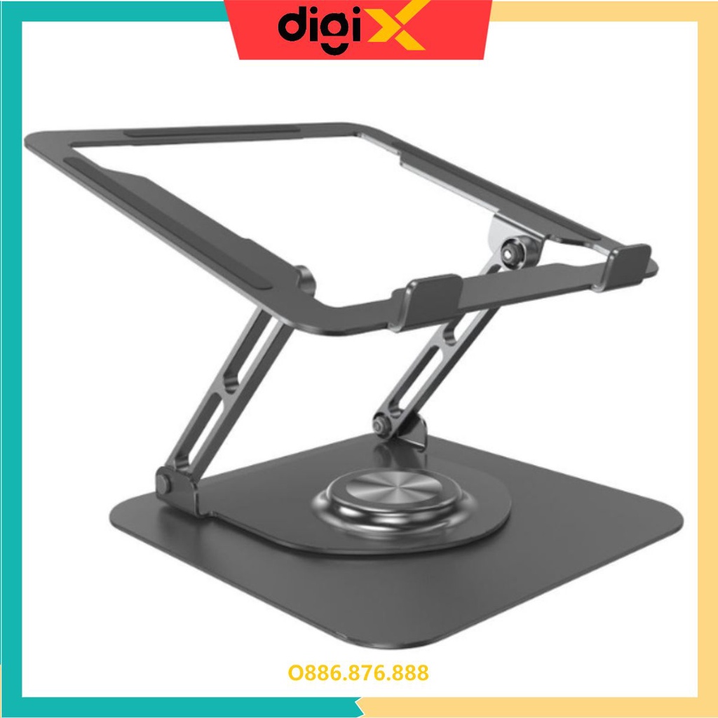 Giá đỡ laptop tablet bằng nhôm kiêm đế tản nhiệt nâng Macbook máy tính bảng Ipad F147, F119 chân đế xoay 360 độ.