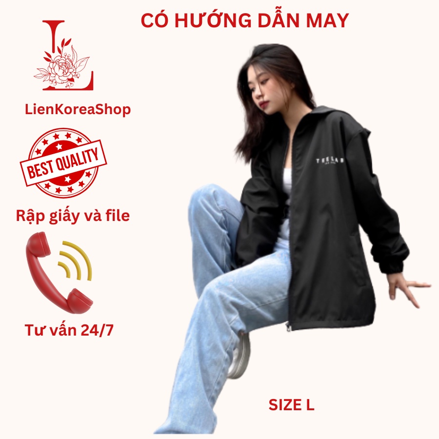 Rập giấy file in A4 may áo khoác gió phù hợp nam nữ  phong cách hàn quốc - M/W37 - size L - rập may đồ áo mùa đông 1k