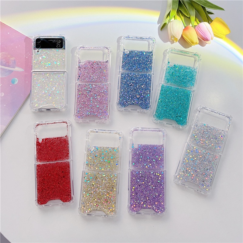 Ốp Điện Thoại Silicon Mềm Trong Suốt Chống Sốc Đính Kim Tuyến Sang Trọng Cho Samsung Galaxy Z Flip 4 Z Flip 3 5G Z Flip 4 Zflip3 Z Flip4 Z Flip 3