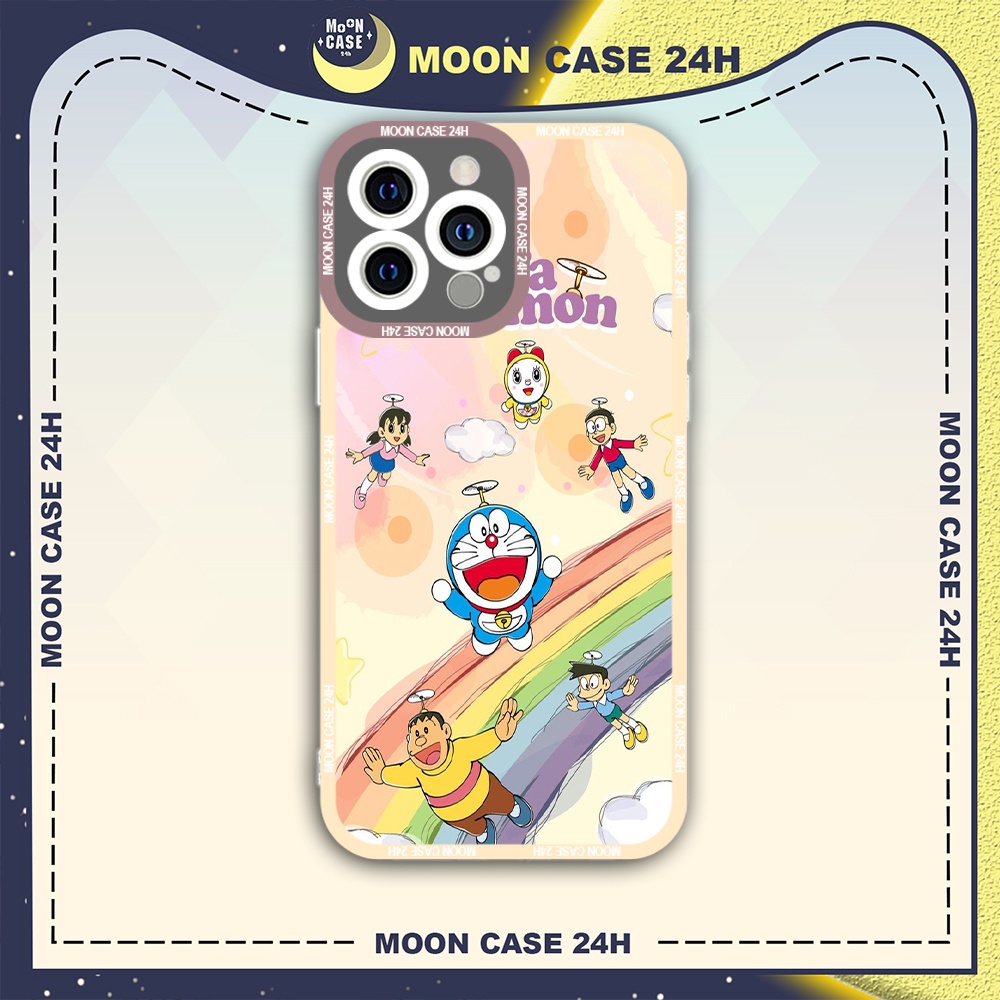 Ốp lưng iphone cạnh vuông Moon Case Doraemon 7/7plus/8/8plus/x/xs/11/12/13/14pro/max/plus/promax