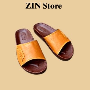 Dép da nam, Dép quai ngang - Da xịn, chỉ may cao cấp, đường viền chuyên nghiệp Style hot 2022
