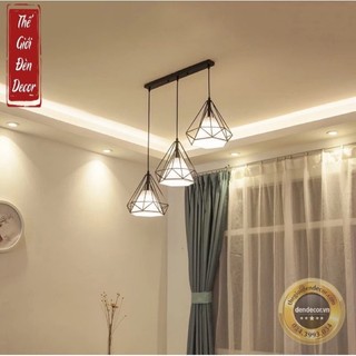 Thả 3 đèn thả kim cương đế dài 50cm kèm bóng đèn