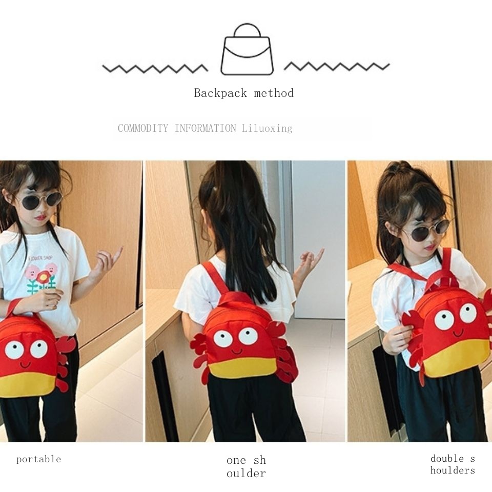 Ba Lô Đi Học Chống Thất Lạc Hình Cua Nhỏ Siêu Dễ Thương Cho Bé Mẫu Giáo 1-3 Tuổi