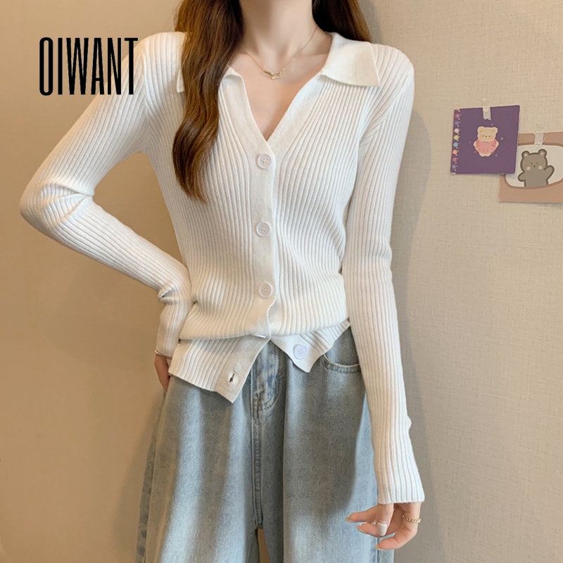 Áo Cardigan Dệt Kim Tay Dài Màu Trơn Thời Trang 2023 Dành Cho Nữ