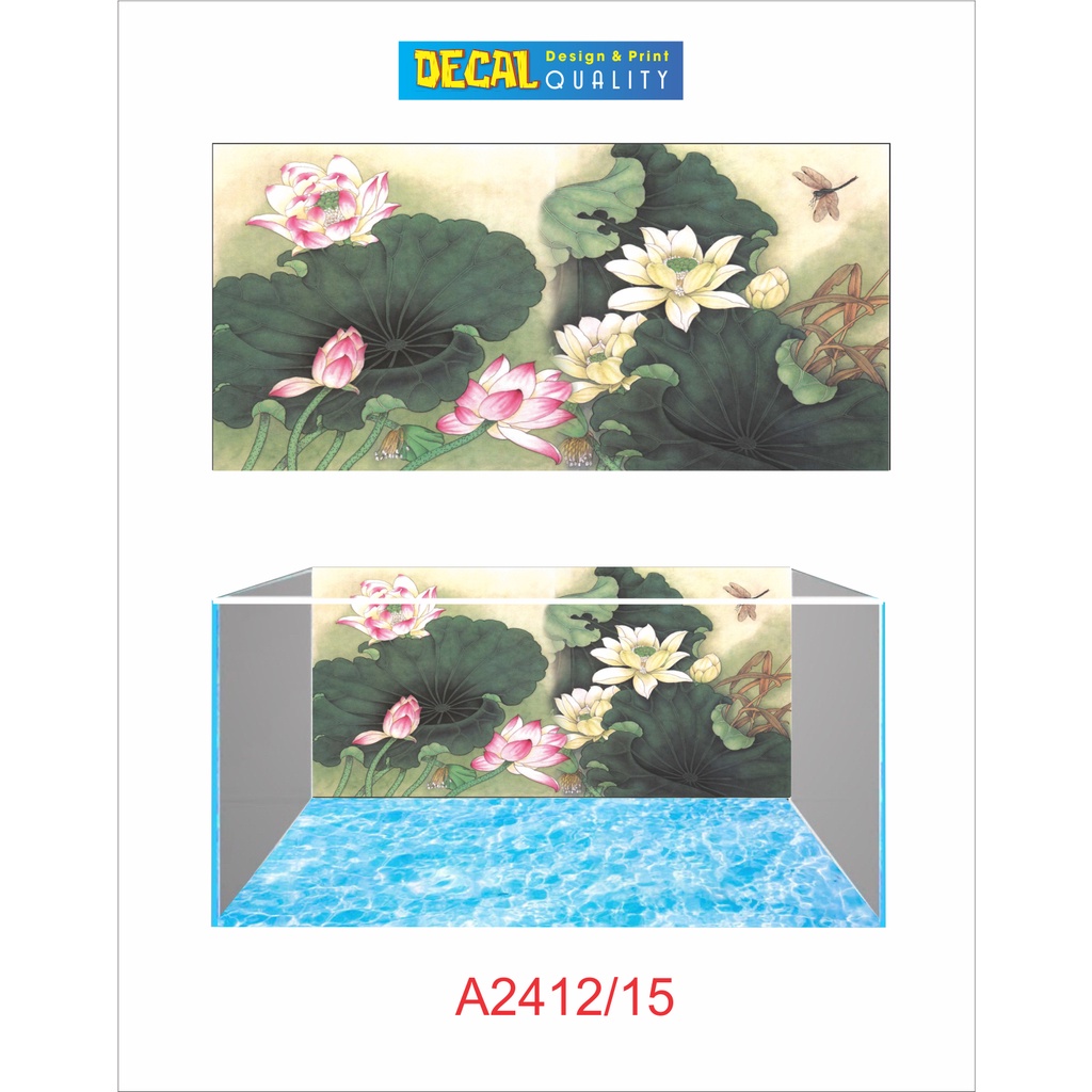 Tranh Dán Bể Cá Hình Hoa Sen Decal Nhiều Kích Thước Decalquality.store