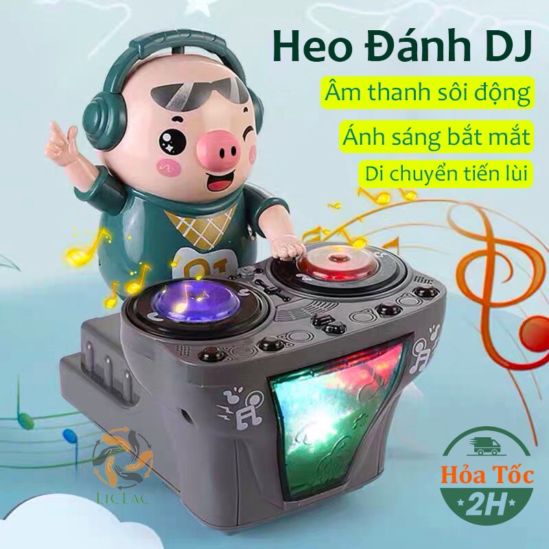 Đồ chơi Heo phát nhạc . Chú heo đánh DJ năng động siêu dễ thương nhảy