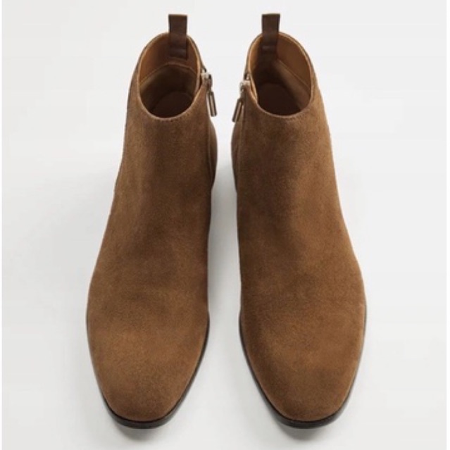 Giày bốt da lộn mềm Zara authentic ANKLE