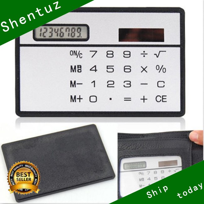 Máy Tính Thẻ Năng Lượng Mặt Trời Cầm Tay Mini Siêu Mỏng