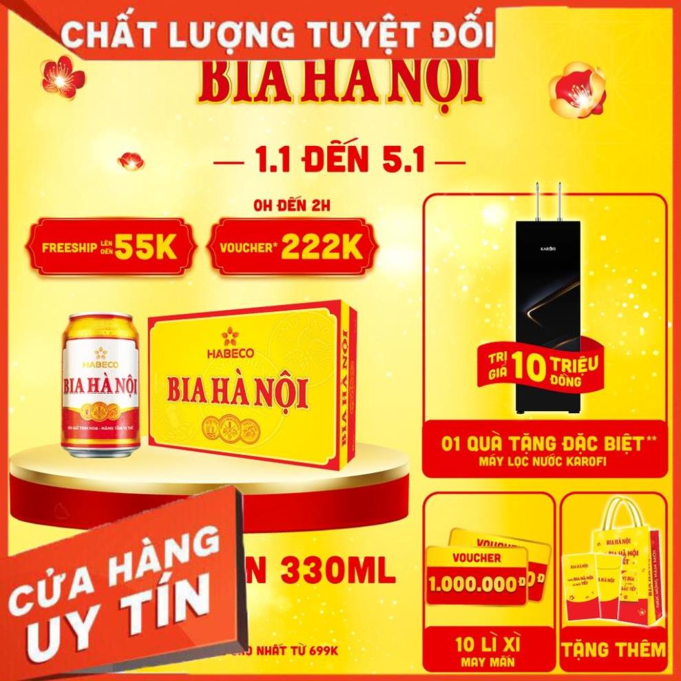 Thùng 24 lon Bia Hà Nội - HABECO (330ml/lon)