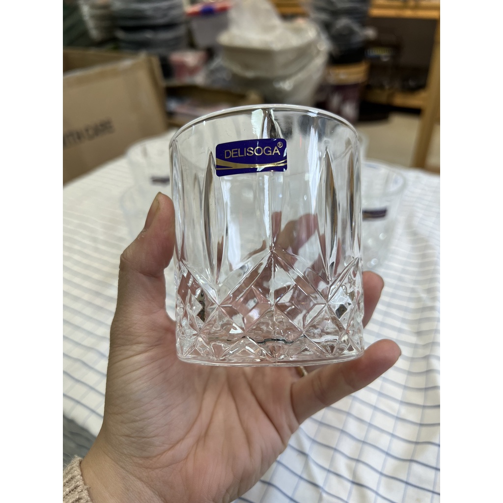 SALE shock Bộ 6 cốc thủy tinh pha lê uống trà uống rượu mạnh đẹp DSKB036-2 218ml