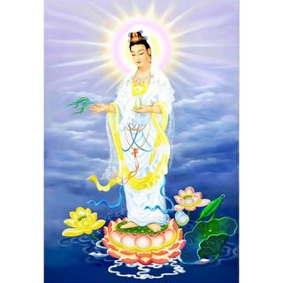 Tranh đính đá toàn bộ - Phật Quan Âm Bồ Tát