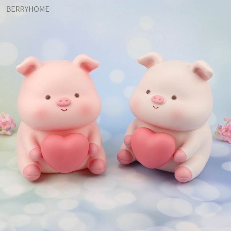 Phim Hoạt Hình Dễ Thương Con Heo Tiết Kiệm Hộp Bình Có Đèn Ngủ Trang Trí Nhà Cửa Trẻ Em Quà Tặng BerryHome~