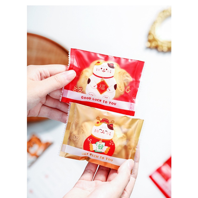 Túi zip đựng bánh kẹo hình mèo vẫy tay