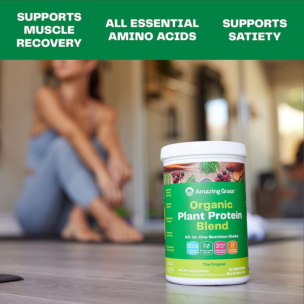 Bột protein thực vật hữu cơ Amazing Grass Organic Protein Superfood Powder mẫu mới nhất