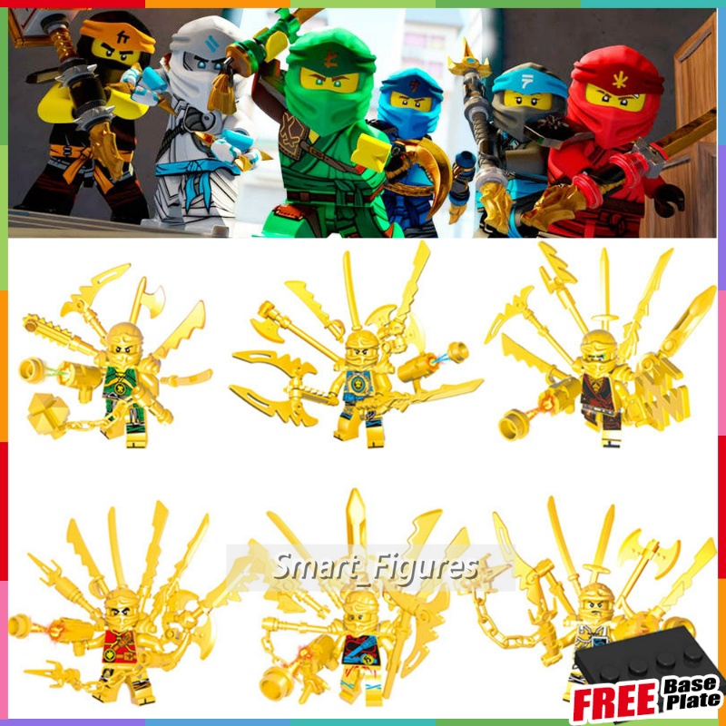 Ninjago Vàng Với Nhiều Vũ Khí Lloyd Kai Jay Walker Nya Zane Robort Đồ Chơi Lắp Ráp Trẻ Em Quà Tặng Phantom Ninja