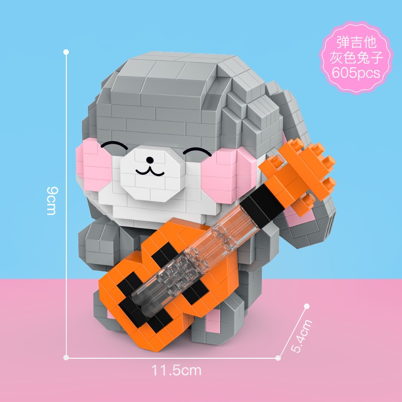 Khối Đồ Chơi Lắp Ráp Ma Thuật Hình Chú Thỏ Hoạt Hình Dễ Thương Kích Thước mini Cho Bé