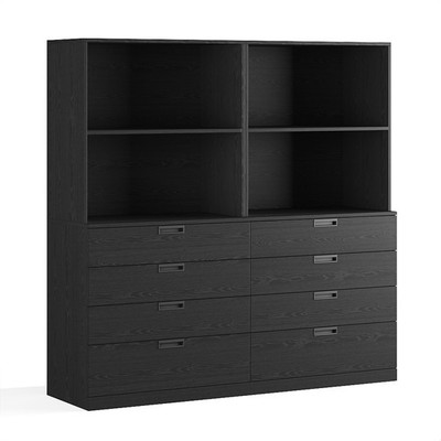 GALA, COMBO Kệ tủ kệ để đồ đồ dùng kèm tủ 4 hộc kéo DRA_175, 160x45x160cm, kệ gỗ tủ gỗ Scandi Home