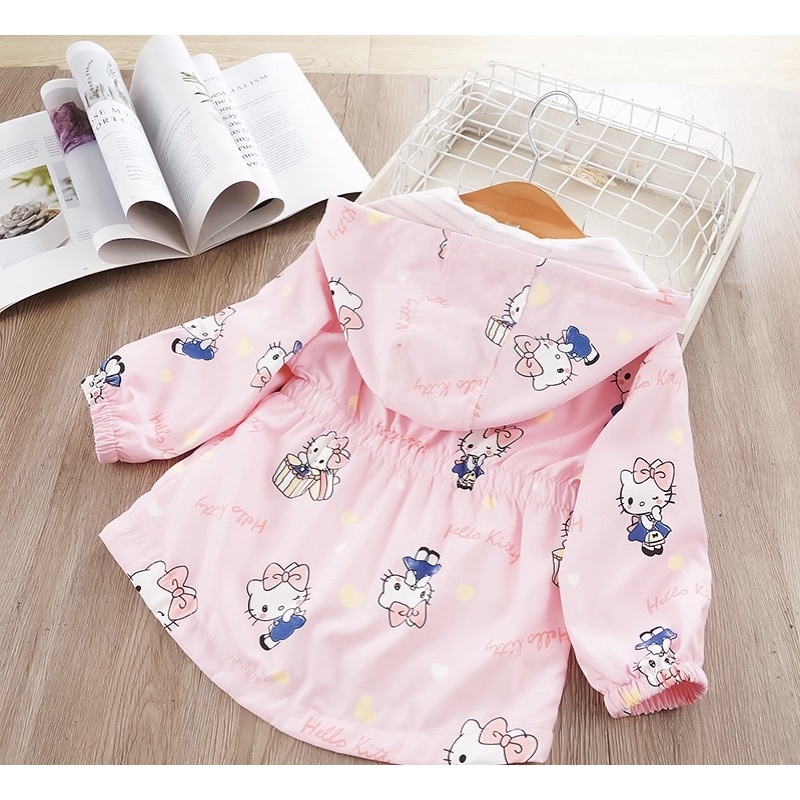 Áo khoác gió 2 lớp cao cấp cho bé gái.