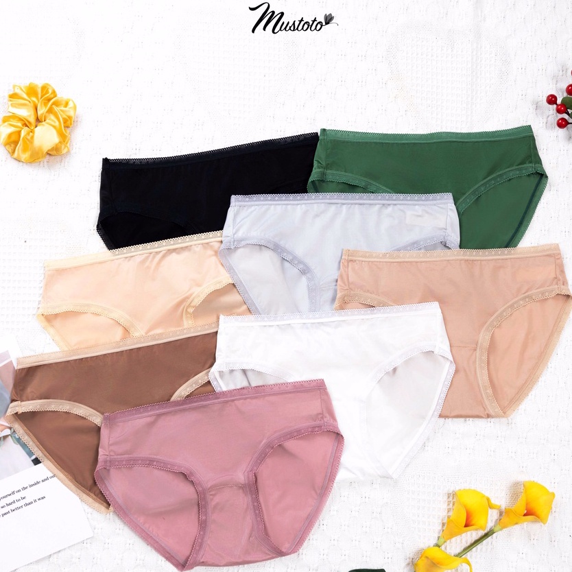 Combo 5 Quần Lót Nữ Lưng Thấp Viền Ren Vải Microfiber Mềm Mượt Siêu Thoải Mái (Mustoto MQ30)