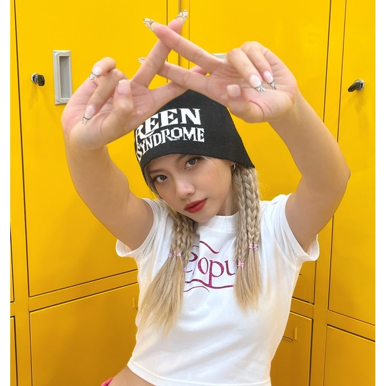 Mũ len dệt kim hai mặt thu đông style Jennie