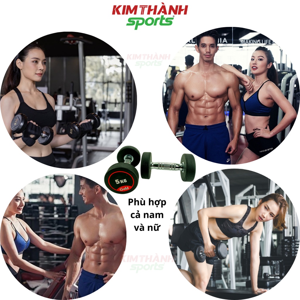 Tạ tay cao su Goldnova 5kg  lõi sắt , tạ đơn cao cấp tập gym tại nhà tập squat - KIM THÀNH SPORT