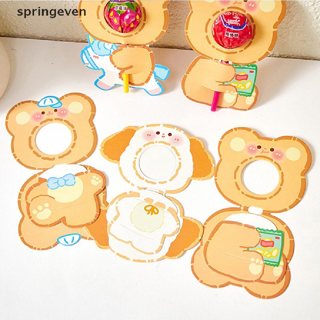 Set 10 Thẻ Giấy Trang Trí Kẹo Mút Hình Động Vật Dễ Thương