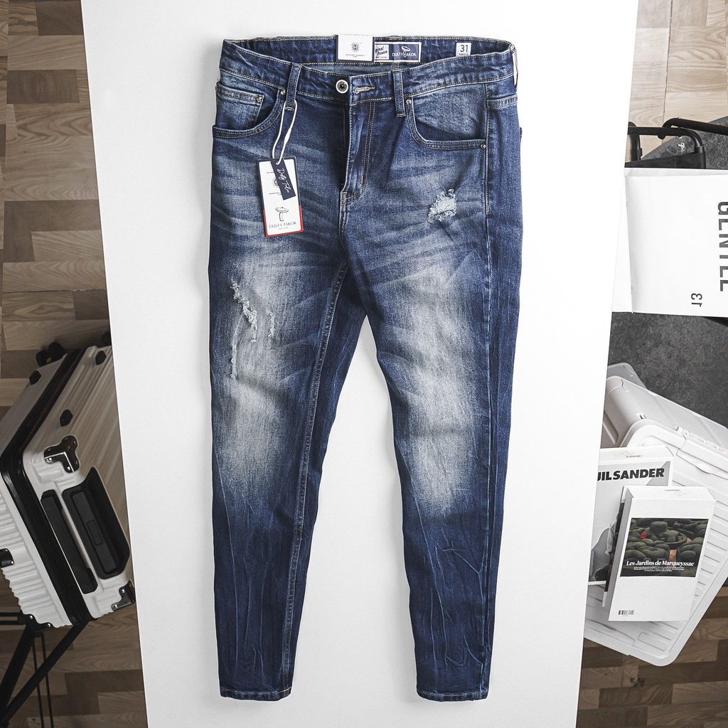 Quần jean Dusty Tailor chính hãng, vải denim thun co giãn thoải mái, bảng màu wash trẻ trung, form quần slimfit