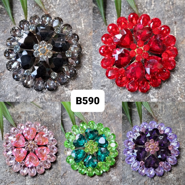 Trâm Cài Áo Hình Hoa Đính Đá Sang Trọng B590, B592, B593