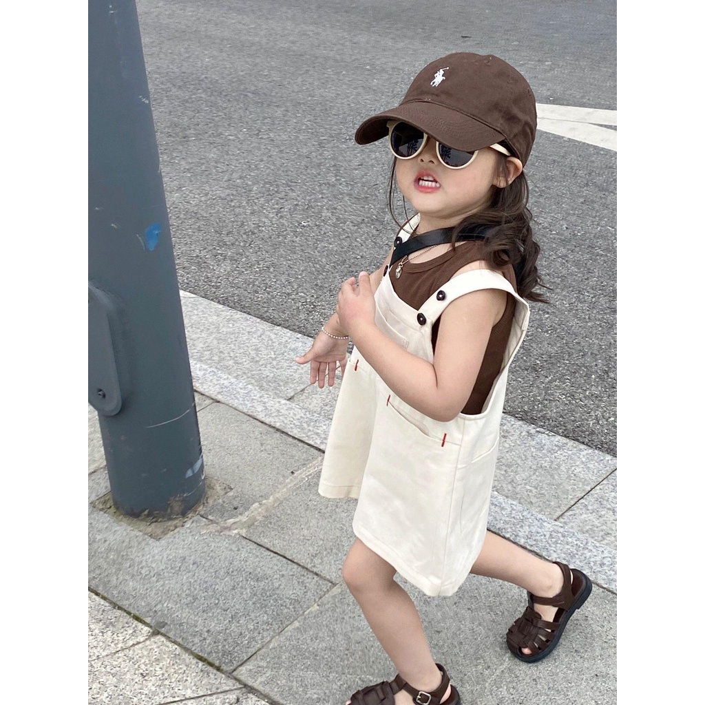 Yếm kaki đơn màu dễ thương cho bé