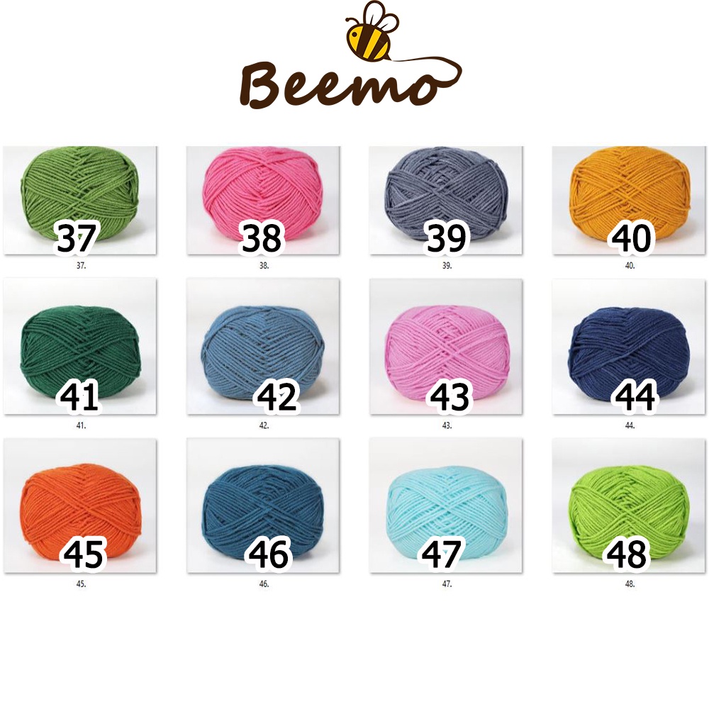 Len Sợi Milk Cotton 50gr Bảng Màu 1 Len Bông Sữa (Từ Mã 1-49)