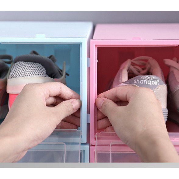 Hộp Đựng Giày Nhựa, Kệ Để Giày Dép Nắp Nhựa Cứng Trong Suốt Size lớn Chịu Lực Tốt