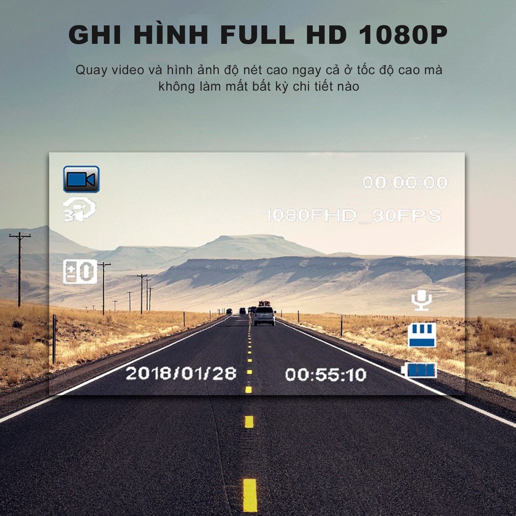 Camera Hành Trình Ô tô X004 trước sau Full HD1080P ，Kèm 2 Cam Trước Và Sau，tích hợp 8 Đèn LED kèm thẻ nhớ 32G