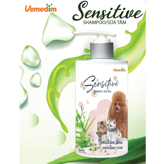 VEMEDIM Vemedim Sensitive Shampoo - dòng sữa tắm đặc biệt dành cho làn da nhạy cảm chó Poodle, mèo