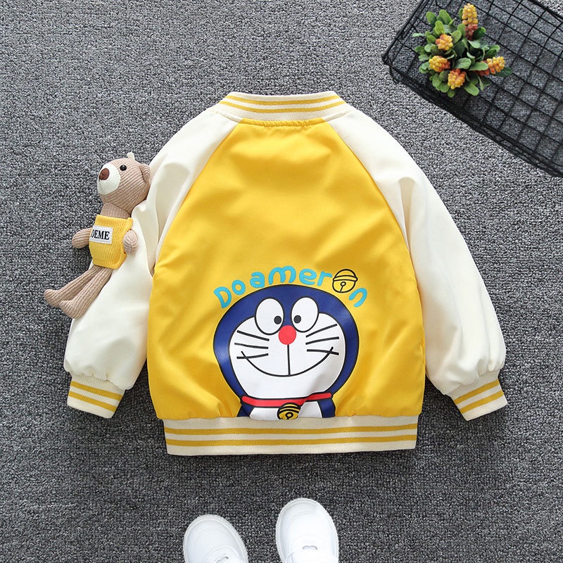 Áo Khoác Gió Mỏng Dáng Rộng In Hình Doraemon Thời Trang Xuân Thu Cho Nữ