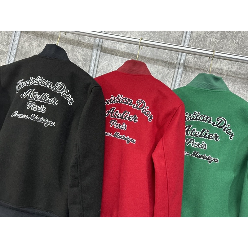 Áo khoác dạ thêu chữ Di-0r lưng siêu chất dáng bomber