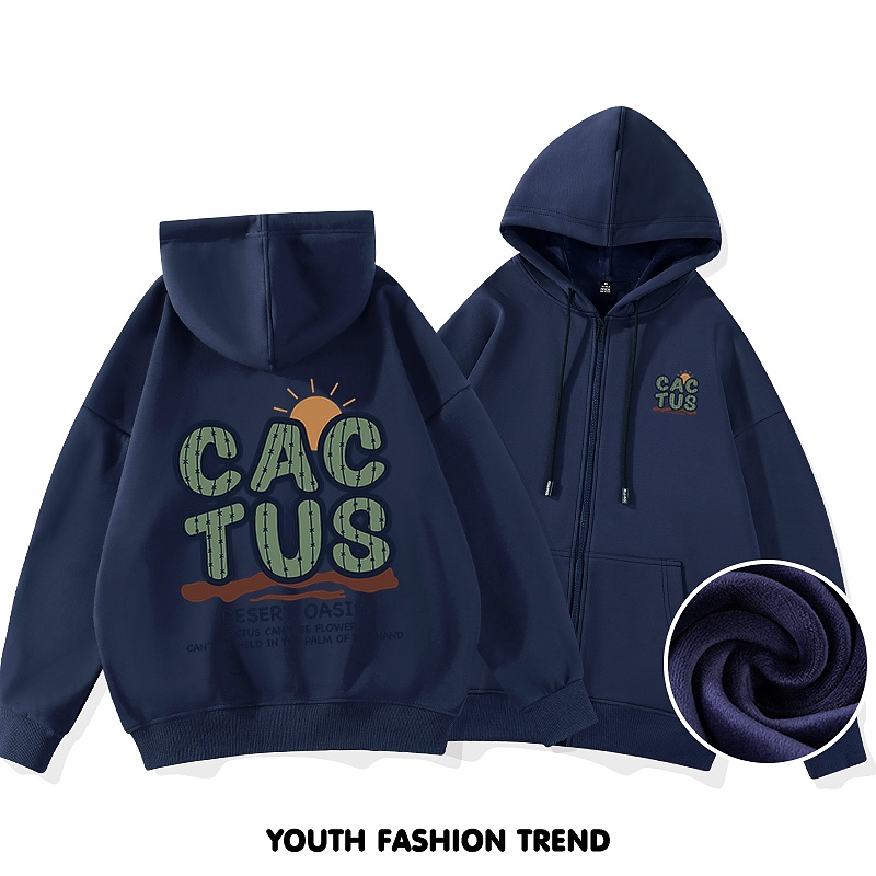 Áo Khoác Nỉ Hoodie Zip CACTUS Nam Nữ Dáng Rộng Ulzzang Unisex bomhouse | BigBuy360 - bigbuy360.vn