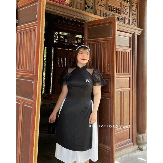 ÁO DÀI PHỐI LƯỚI - AD04