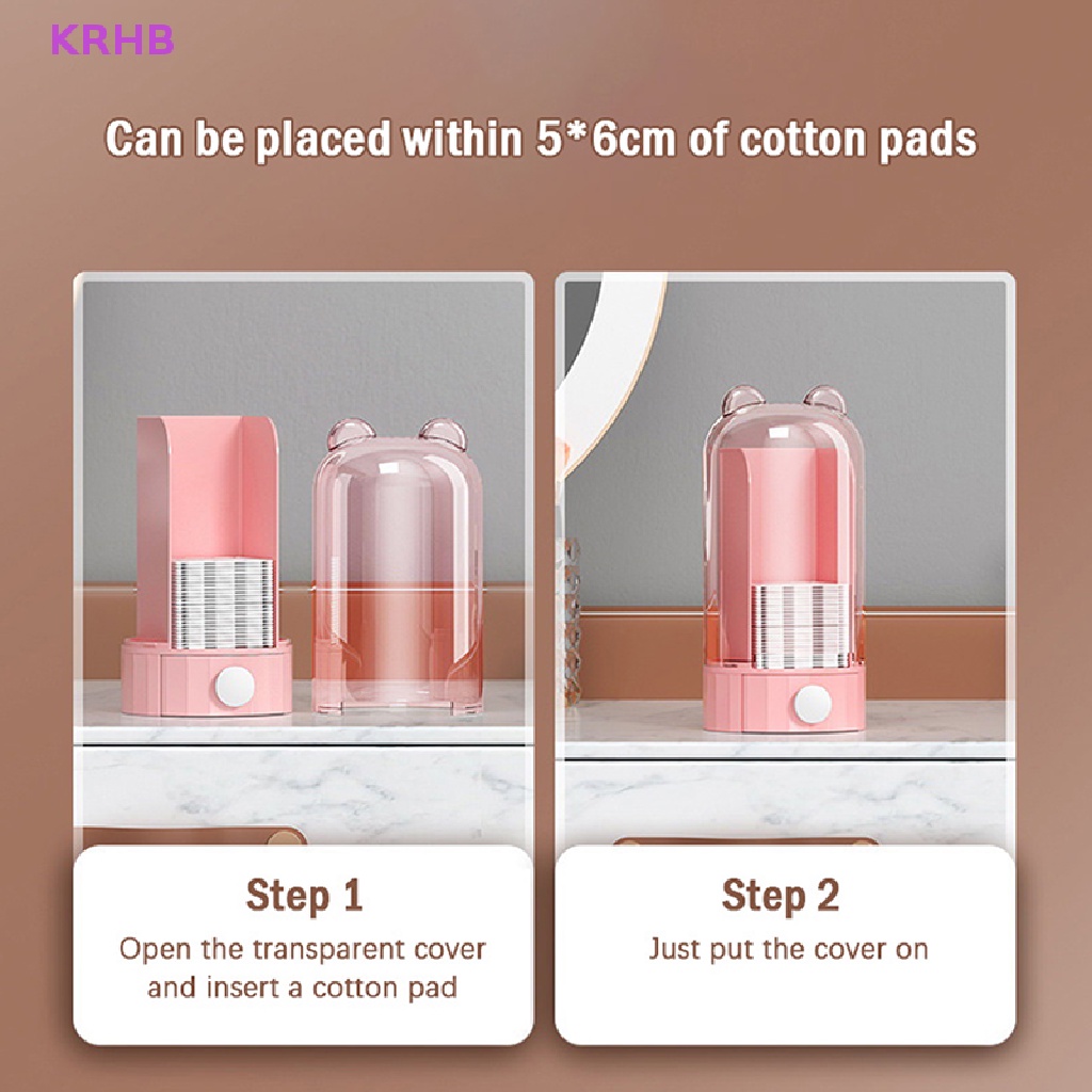 1 Hộp Đựng Bông Tẩy Trang Treo Tường Trong Suốt Dạng Nhấn Tự Động Mới