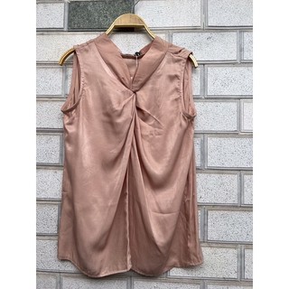 Áo kiểu nữ sát nách cổ đổ lụa satin Z.a.r.a