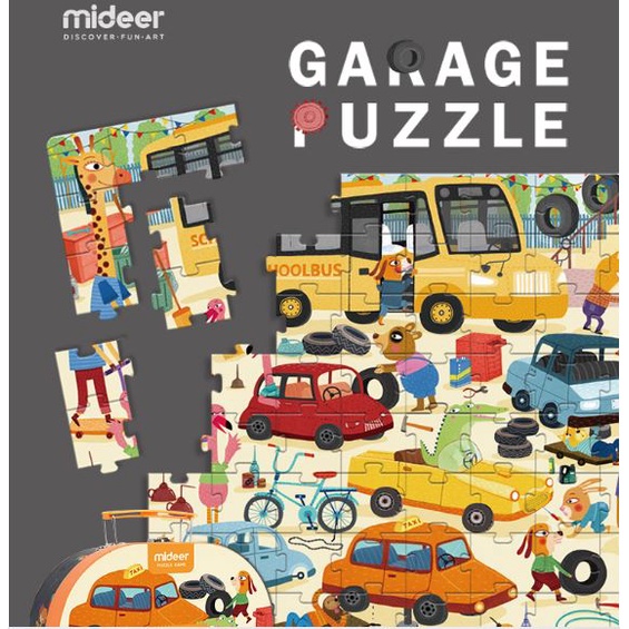 Đồ Chơi Ghép Hình Mideer Puzzle MD3078 – Vali Garage Ôtô (104 mảnh ghép)