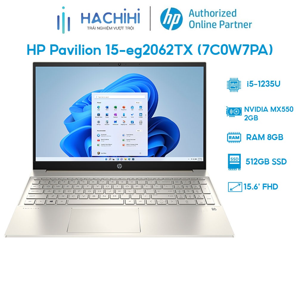 Laptop HP Pavilion 15-eg2062TX 7C0W7PA (i5-1235U | 8GB | 512GB | VGA MX550 2GB | 15.6' FHD | Win 11)